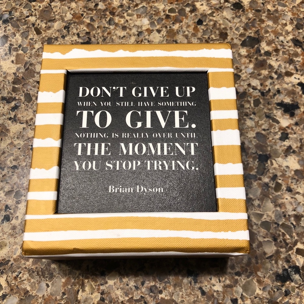 Inspirational quote desk topper